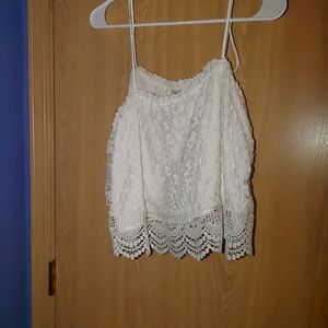 Charlotte Russe small white lace off shoulder top